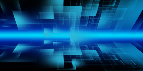 Obraz premium Abstract blue background with square shapes. Blue abstract rounded square tech background 
