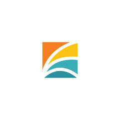 Sunrise beach travel vector logo design