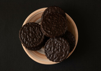 Chocolate chip cookies on a plate.