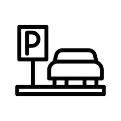 parking car line icon illustration vector graphic