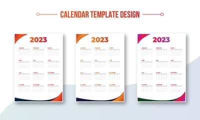 Stylish welcome 2023 calendar template design