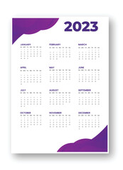 Stylish welcome 2023 calendar template design