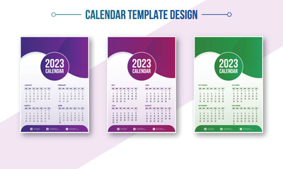 Wall calendar template 2023