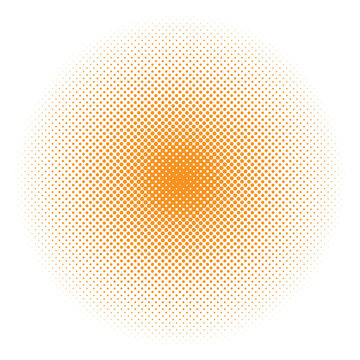 Orange Comic Halftone Round Shape Decoration.