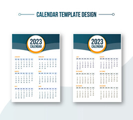 Wall calendar template 2023