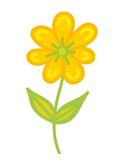 Fototapeta na wymiar Colorful flower illustration. PNG with transparent background.