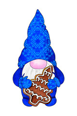Christmas gnome with gingerbread