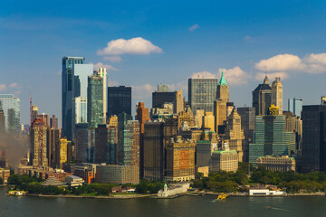 Helicopter flight over New York