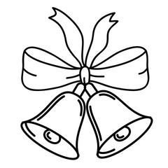 Outline Christmas decoration PNG with transparent background.
