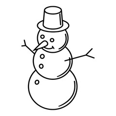 Outline Christmas decoration PNG with transparent background.