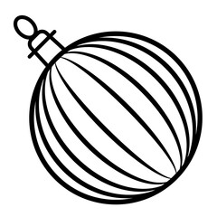 Outline Christmas decoration PNG with transparent background.