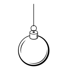 Outline Christmas decoration PNG with transparent background.