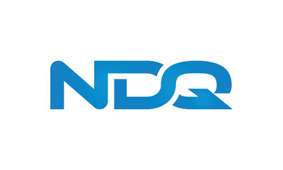 NDQ monogram linked letters, creative typography logo icon