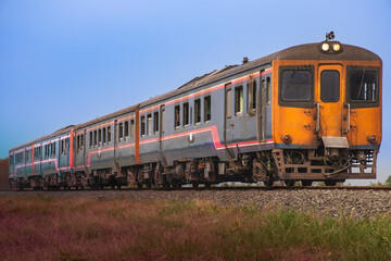 Fototapeta na wymiar Diesel railcar on the railway