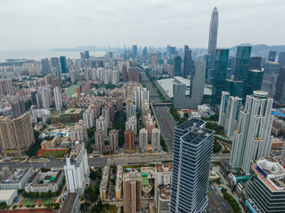 Top view of shenzhen futian district