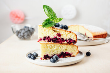 Blueberry lemon sponge cake.