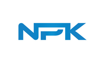 NPK monogram linked letters, creative typography logo icon