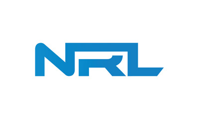 NRL monogram linked letters, creative typography logo icon