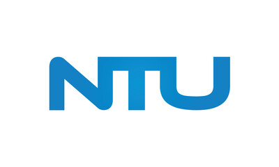 NTU monogram linked letters, creative typography logo icon