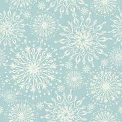 Seamless winter pattern on paper texture. Christmas background