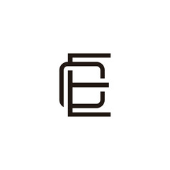 letter ec simple linked line logo vector - obrazy, fototapety, plakaty