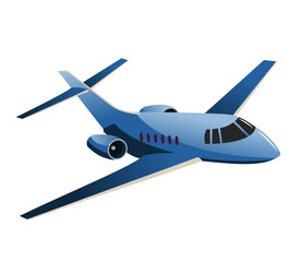 Private plane isolated. Flying plane 3d illustration. Vector.