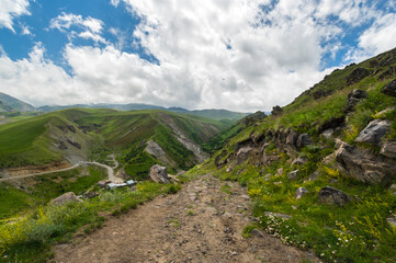 Fototapeta na wymiar View of Caucasus mountains
