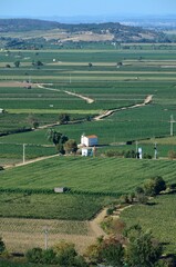 Vistas del valle del río Tajo desde el Jardim das Portas do Sol, Santarém, Portugal