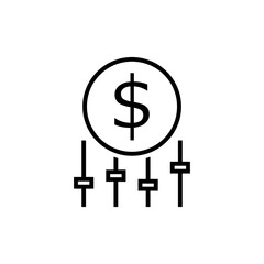Dynamic pricing line icon on white background