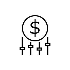Dynamic pricing line icon on white background