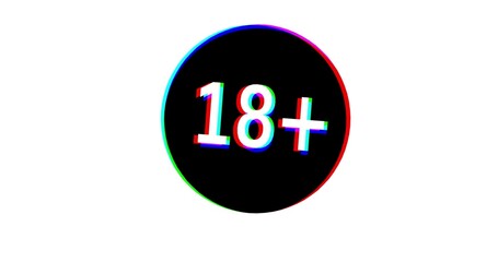 Under 18 sign warning symbol. Over 18 only censored. eighteen age older forbidden adult content