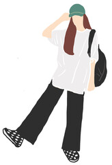 woman cartoon cute illustration portrait