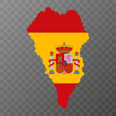 Obraz premium La Palma island map, Spain region. Vector illustration.