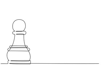 Continuous one line drawing of chess piece pawn. Vector illustration