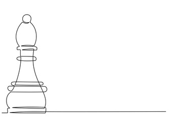 Continuous one line drawing of chess piece knight. Vector illustration