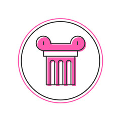 Filled outline Ancient column icon isolated on white background. Vector