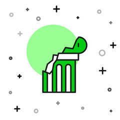 Filled outline Broken ancient column icon isolated on white background. Vector