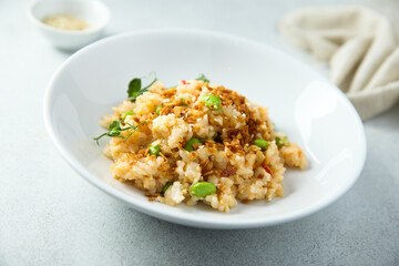 Fried rice with edamame beans