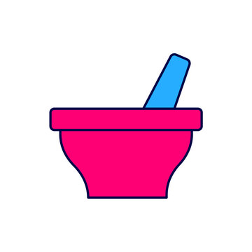 recommend clip art: Filled outline Mortar and pestle icon isolated on white background. Vector