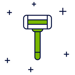 Filled outline Shaving razor icon isolated on white background. Vector