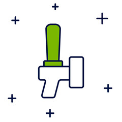 Filled outline Beer tap icon isolated on white background. Vector