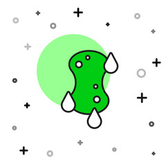 Filled outline Sponge icon isolated on white background. Wisp of bast for washing dishes. Cleaning service logo. Vector