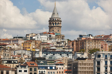 Fototapeta premium Galata tower in Istambul city center. Landmark in Turkey