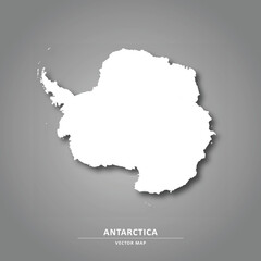 antarctica continent 3d vector map | south pole on world map