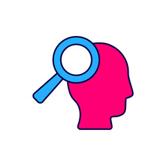 Filled outline Magnifying glass for search job icon isolated on white background. Recruitment or selection concept. Search for employees and job. Vector