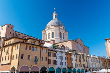 Renaissance styled Basilica of Sant'Andrea in the old town of Mantua (Mantova) in Lombardy in Italy