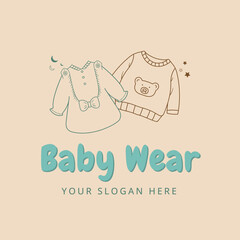 Baby Wear logo design template with clothes icon, perfect for branding, marketing, store, etc.