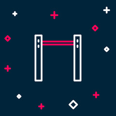 Line Sport horizontal bar icon isolated on blue background. Colorful outline concept. Vector