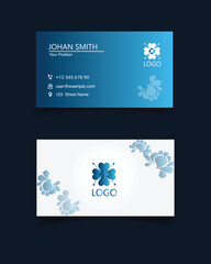Business card design and professional visiting card template blue color