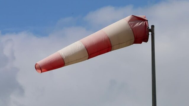 Windsock on a windy day. Netherlands.